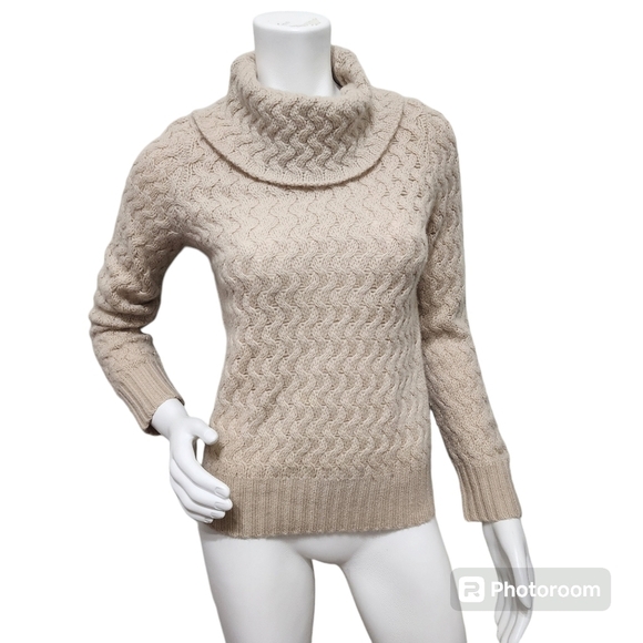 Harold's Sweaters - Harolds Cashmere Beige Cowlneck Sweater Size S